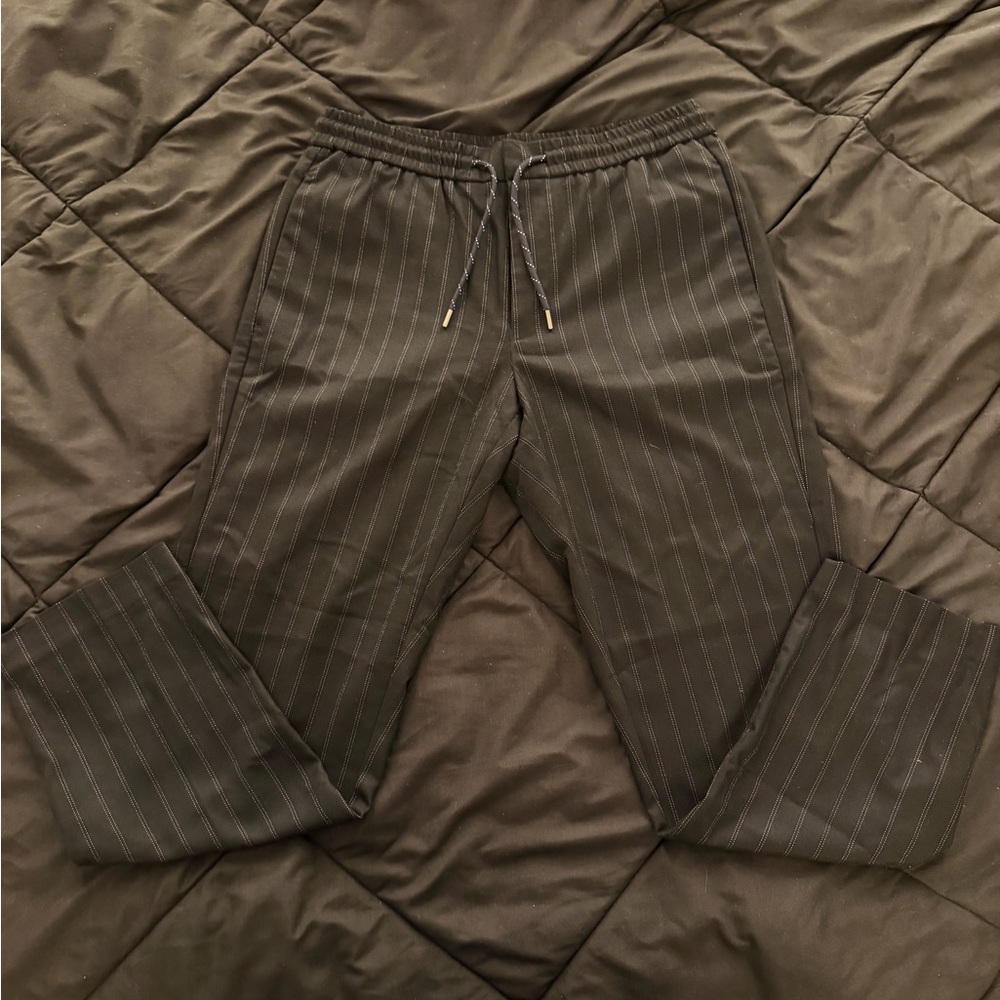 Topman Charcoal Pinstripe Trousers